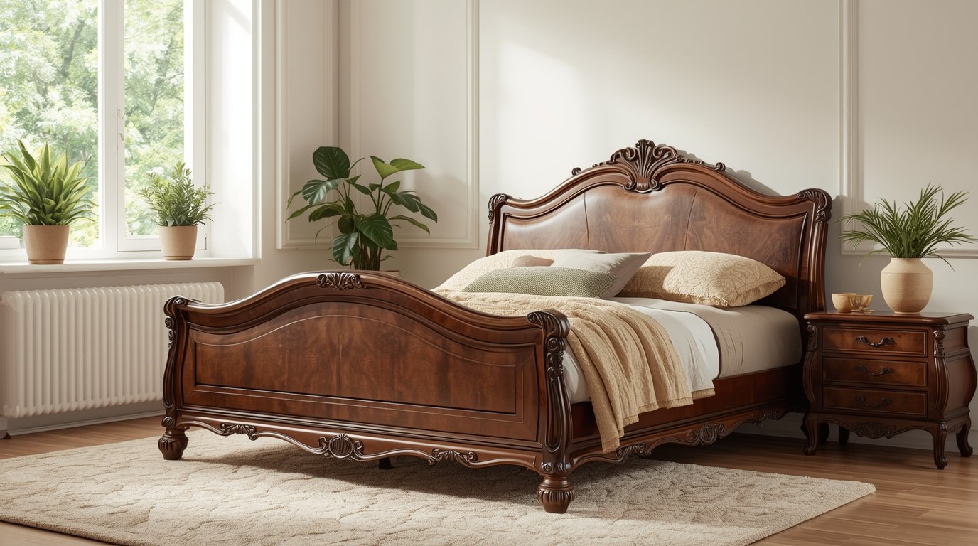 Elegant wooden bed frame by Beautifulcutchic